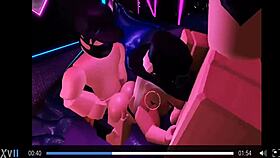 Roblox sex trio fucking and cumming together