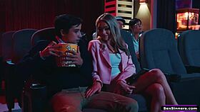 Is Your GF Bored? She Sucks BF's Monster Cock In Cinema!