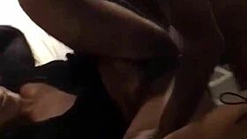 ebony girl gets a lift from a guy.