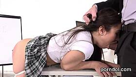 Bookworm tempted and rode hard by aged teacher