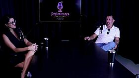 latina in lingerie teasing with toys, craving group fun