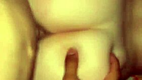 Creamy pussy white girl takes that big dick, moaning loudly