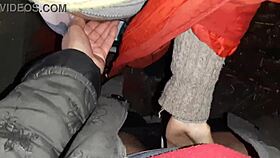 Our Autumn Lesbian Sex in Hut Features Romantic Mutual Masturbation