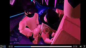 Roblox sex trio fucking and cumming together