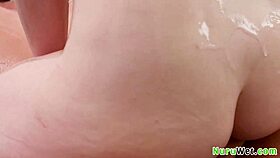 sensual hot busty blonde teen 18+ fucks her client after nuru massage