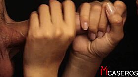 closeup homemade blowjob to a dick until milking with tongue in pov.