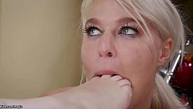 Stepfamily fucks bound goth teen in 3some gagging submission