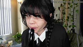 i'm wednesday addams taking huge dick deep in missionary.