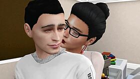 Young Teacher Helps Student To Correct Grades