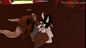 Cow girl gets fucked by bull in this ride.