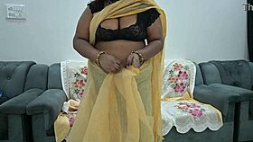in this story, the desi saree aunty, who is the mother in law, shows her tits