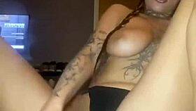 big titty goth fingers her clit hard until she cums