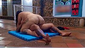 i horny stepmom fucking with stepsons swimming teacher they fuck on the floor of swimming academy