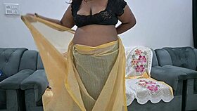 in this story, the desi saree aunty, who is the mother in law, shows her tits