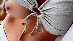 wifey stuns in her perfect tit flashing shirt