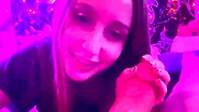 Fat blonde petite sucks big cock romantically