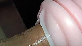 Kissy blowjob leads to creampie sex with real doll.