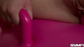 Subil Arch, tell me about that gym session. Riding a rubber ball works your tight pussy hard, right?