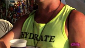 At the rock fest, these flashers show off backstage in the daytime.