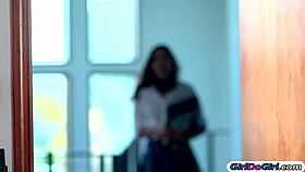 19Yo Brunette Facesits Busty Stepsis And Licks Her Ass