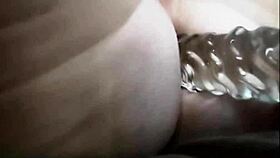 Big ass blonde Vicky Vette shoves crystal dildo in her butt 😈