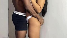 Sloppy deep blowjob on big black cock by amateur brunette whore.