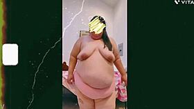 mature cougar does a topless dance on cam