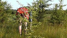 Wow, That Brunette Girl's Ass Looks Amazing in Nature Without Panties!