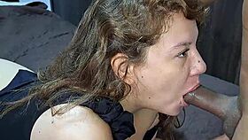 Mature curvy woman reacts to huge monster cock