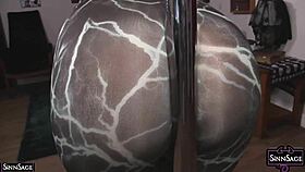 sinn sage showing off her perfect pair of tits while doing a striptease