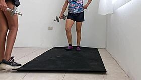 I Do My Aerobics Routines With My Sexy And Busty Friend She Is A Real Slut Who Likes To Show Off Her Vagina While Doing Physical Activity