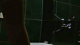 mazy teen says, 'fuck me in the public restroom' with glasses on, bent over for doggystyle and blowjob