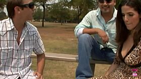 Amazing Brunette Gets Spanked During Cowgirl With Another Man In Front Of Her Bf