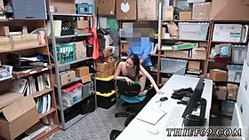 Police baton habitual theft with Asian blowjob