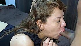 Mature curvy woman reacts to huge monster cock