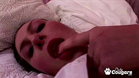 Teacher's Big Cock Stretches Brunette's Tight Butthole.