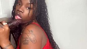 In this tale, the stepbrother watches Evil Eater Keisha Minaj suck a big black cock to cumshot