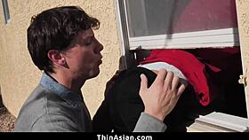 Asian Girl Stuck, Fucked By Two?