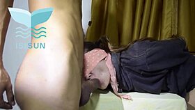 argentine girl in a yellow t-shirt is fucked by her stepfather when he sees her masturbating