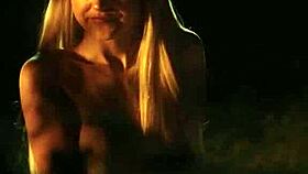 Petite Blonde Eva Elfie Feels Excited Showing Body in Ripped Costume Outdoors