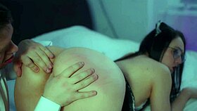 Perverted boy pisses on wench and fucks her ass