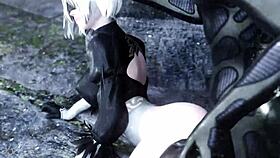 Check out this hot 3D SFM of 2B from Nier Automata 😍