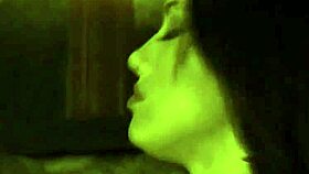 the face of beautiful brunette undressing