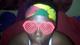 BBW gives sloppy blowjob for big facial