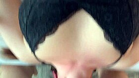 annabelle's pretty face gets fucked deepthroat? makeup ruined, upside down blowjob!