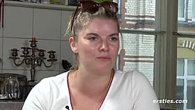 Blonde Babe Fingers Wet Pussy In Underwear On Camera