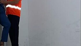 Janitor Seduced by Nurse, Fucks Her Hard Standing in Office Hallways