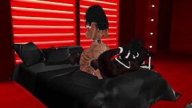 Ebony with Big Ass Gets Deepthroat Blowjob Intensely.