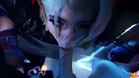 Cammy White gets creampied at glory hole.