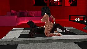 Ebony with Big Ass Gets Deepthroat Blowjob Intensely.